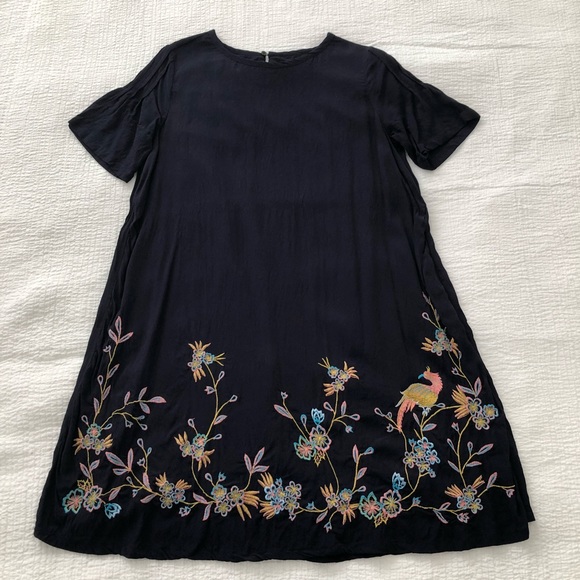 LOFT Dresses & Skirts - Last chance‼️ Loft Bird Embroidered Swing Dress